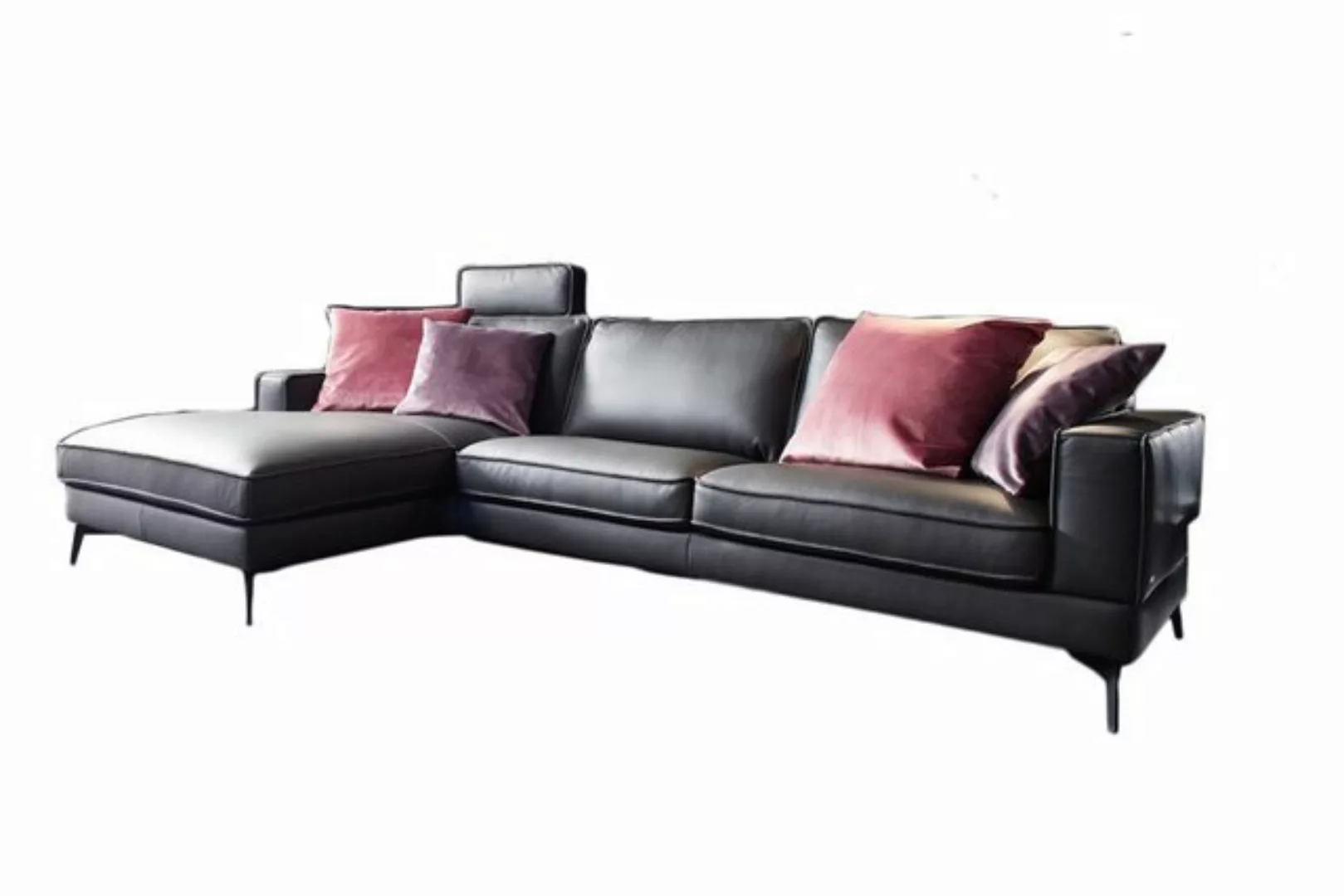 KAWOLA Ecksofa LUGA, Sofa Leder, versch. Ausführungen und versch. Farben günstig online kaufen