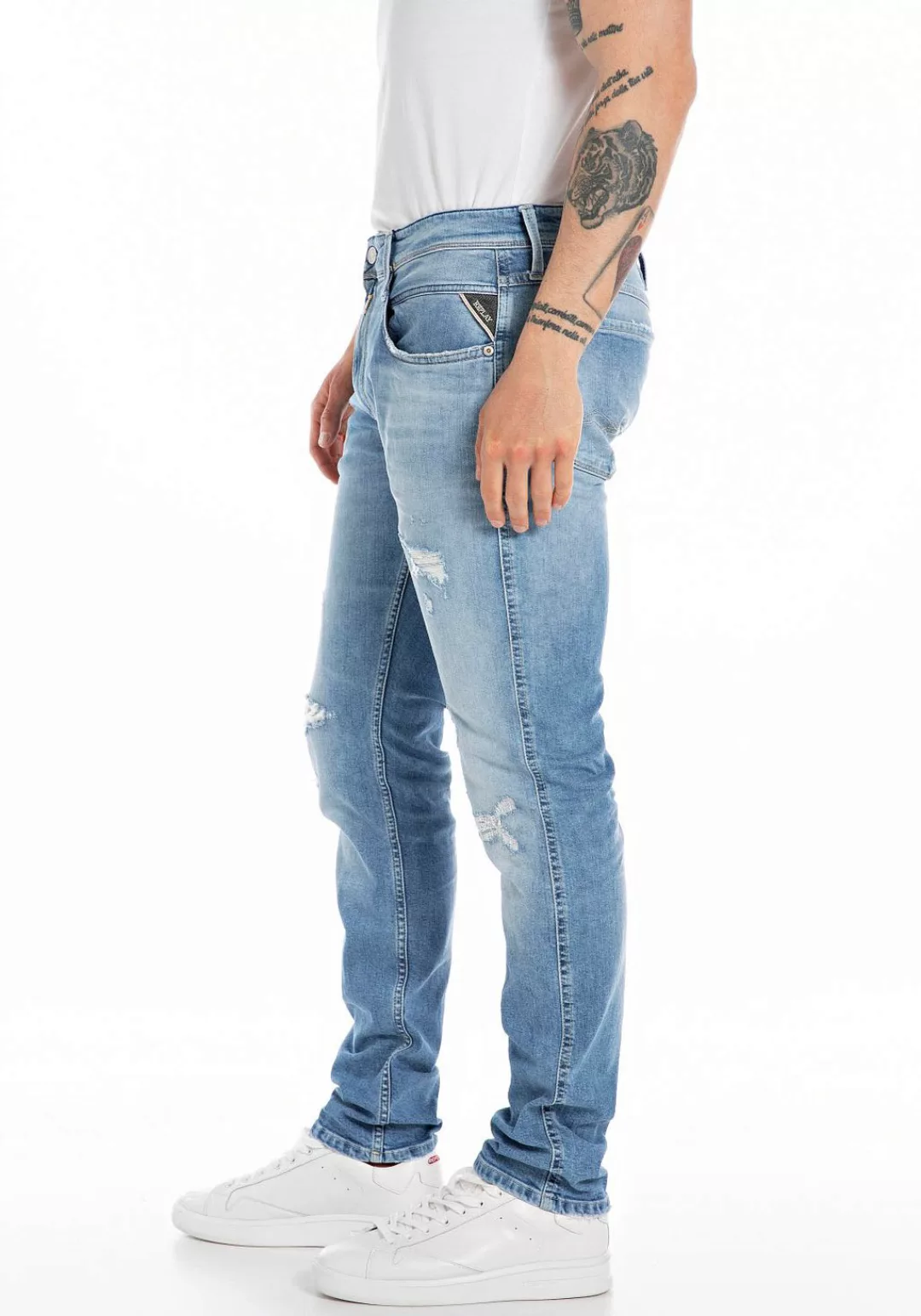 Replay Herren Jeans ANBASS - Slim Fit - Blau - Medium Blue Denim günstig online kaufen