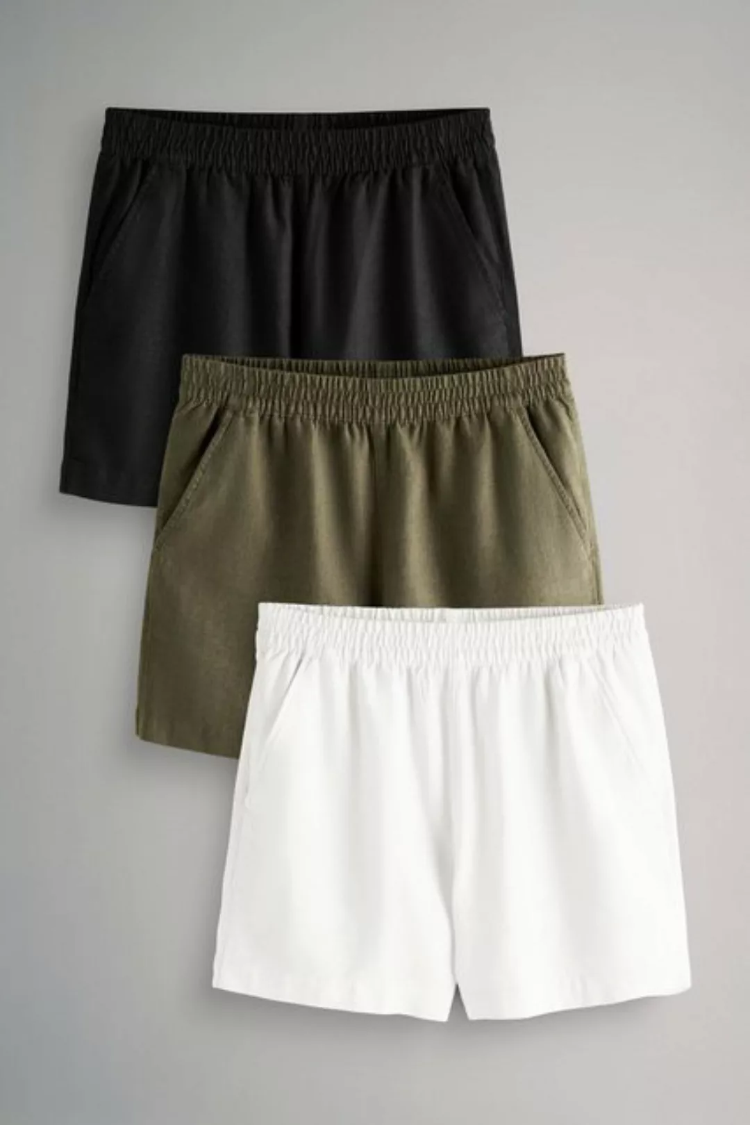 The Set Relaxshorts 3er-Pack The Set Relaxed Fit Shorts aus Leinenmix (3-tl günstig online kaufen