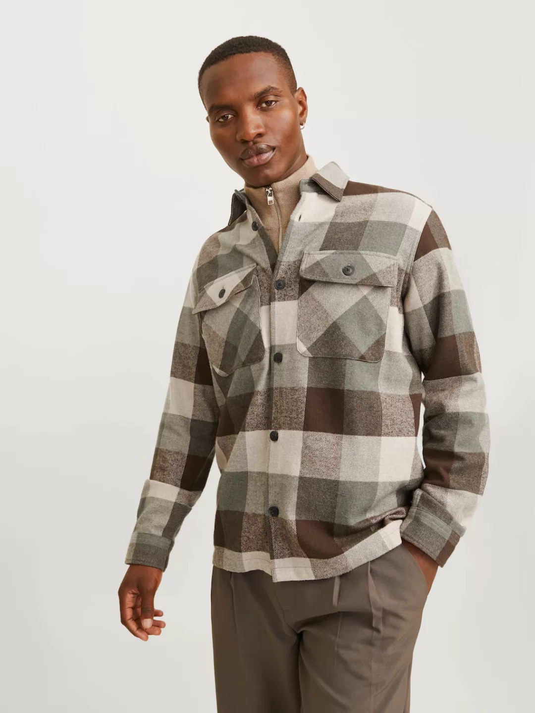 Jack & Jones Langarmhemd "JPRRAYMOND MELANGE CHECK LS OVERSHIRT SN" günstig online kaufen