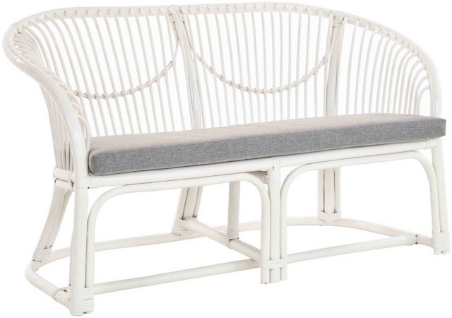 Krines Home Loungesofa Gestäbtes Korbsofa mit Armlehnen Zweisitzer Rattan B günstig online kaufen