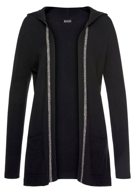 Laura Scott Cardigan mit Kapuze und Schmuckband an der vorderen Kante günstig online kaufen