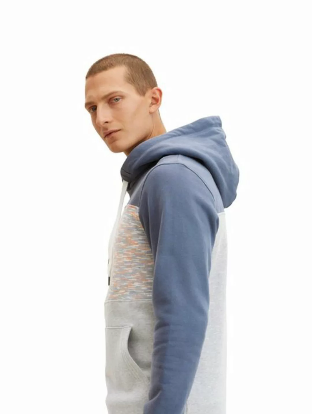 TOM TAILOR Rundhalspullover colorblock hoodie günstig online kaufen