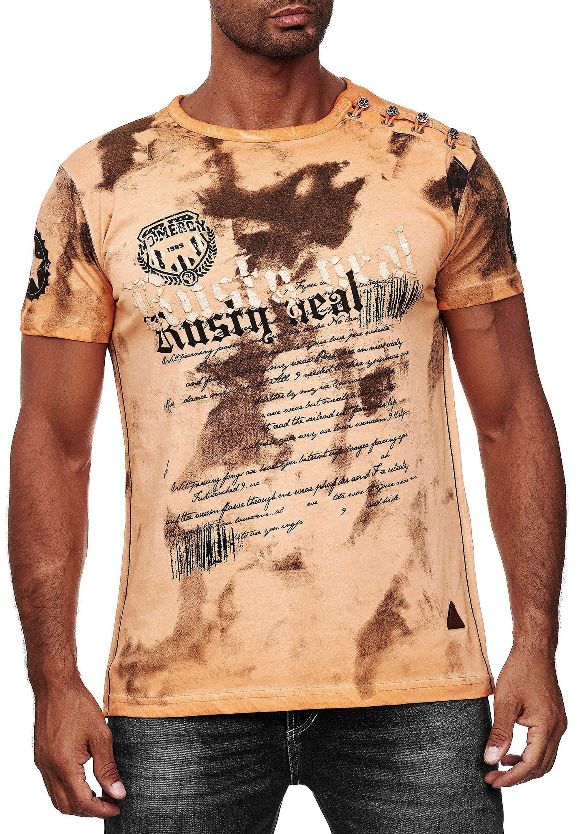 R-NEAL T-Shirt Herren T-Shirt Verwaschen mit günstig online kaufen