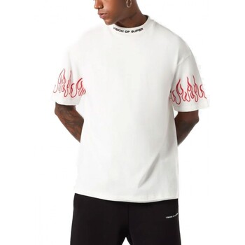 Vision Of Super  T-Shirts & Poloshirts Weies T-Shirt mit roter Stickerei günstig online kaufen