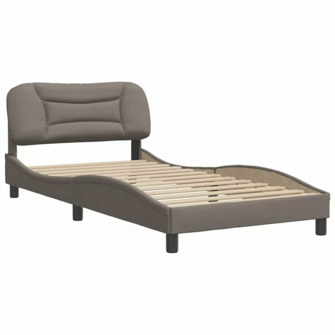 vidaXL Bett Bettgestell ohne Matratze Taupe 100x200 cm Stoff günstig online kaufen