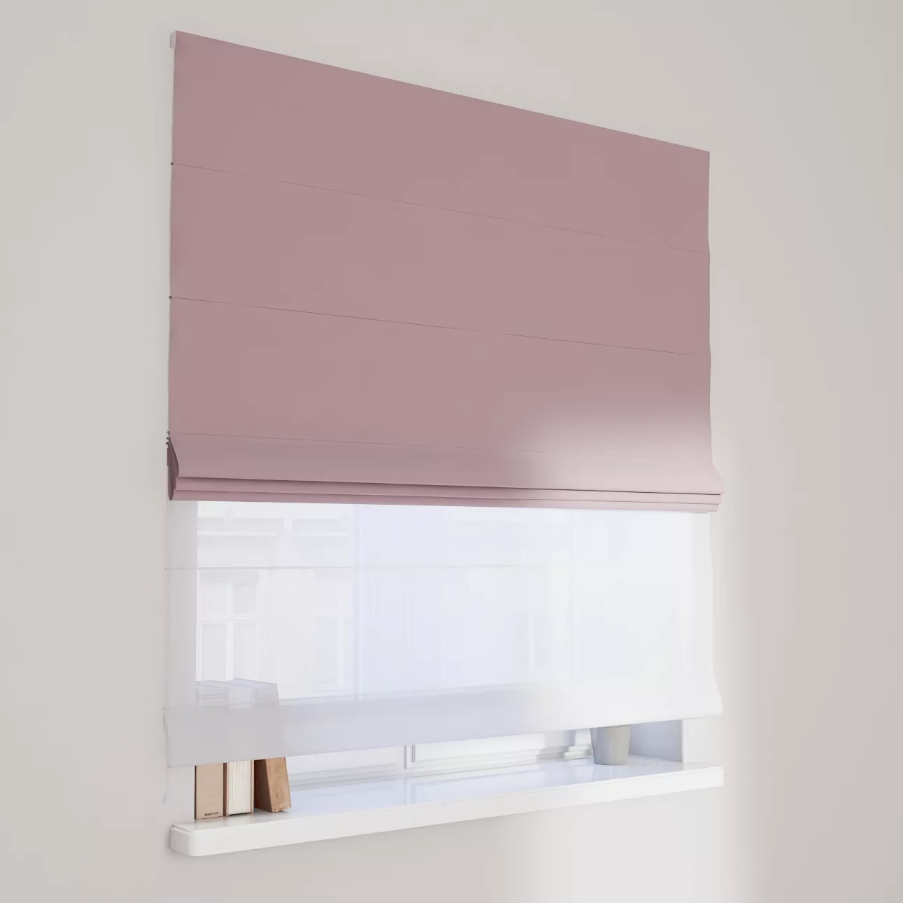 Dekoria Doppelraffrollo Duo, rosa, 50 x 60 cm günstig online kaufen