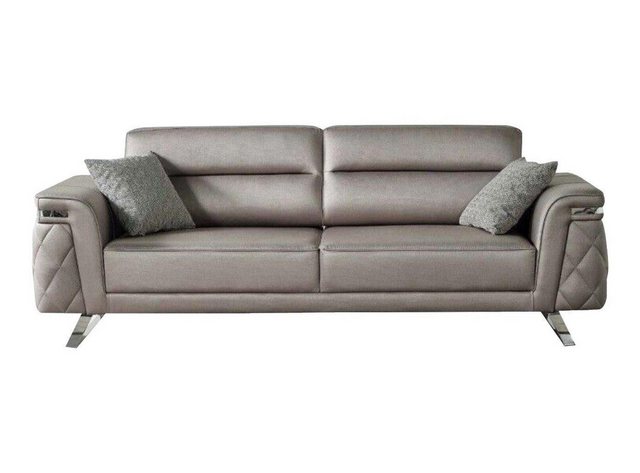 JVmoebel Sofa Dreisitzer Sofa 3 Sitzer Polstersofa Grau Moderne Stoffsofa D günstig online kaufen