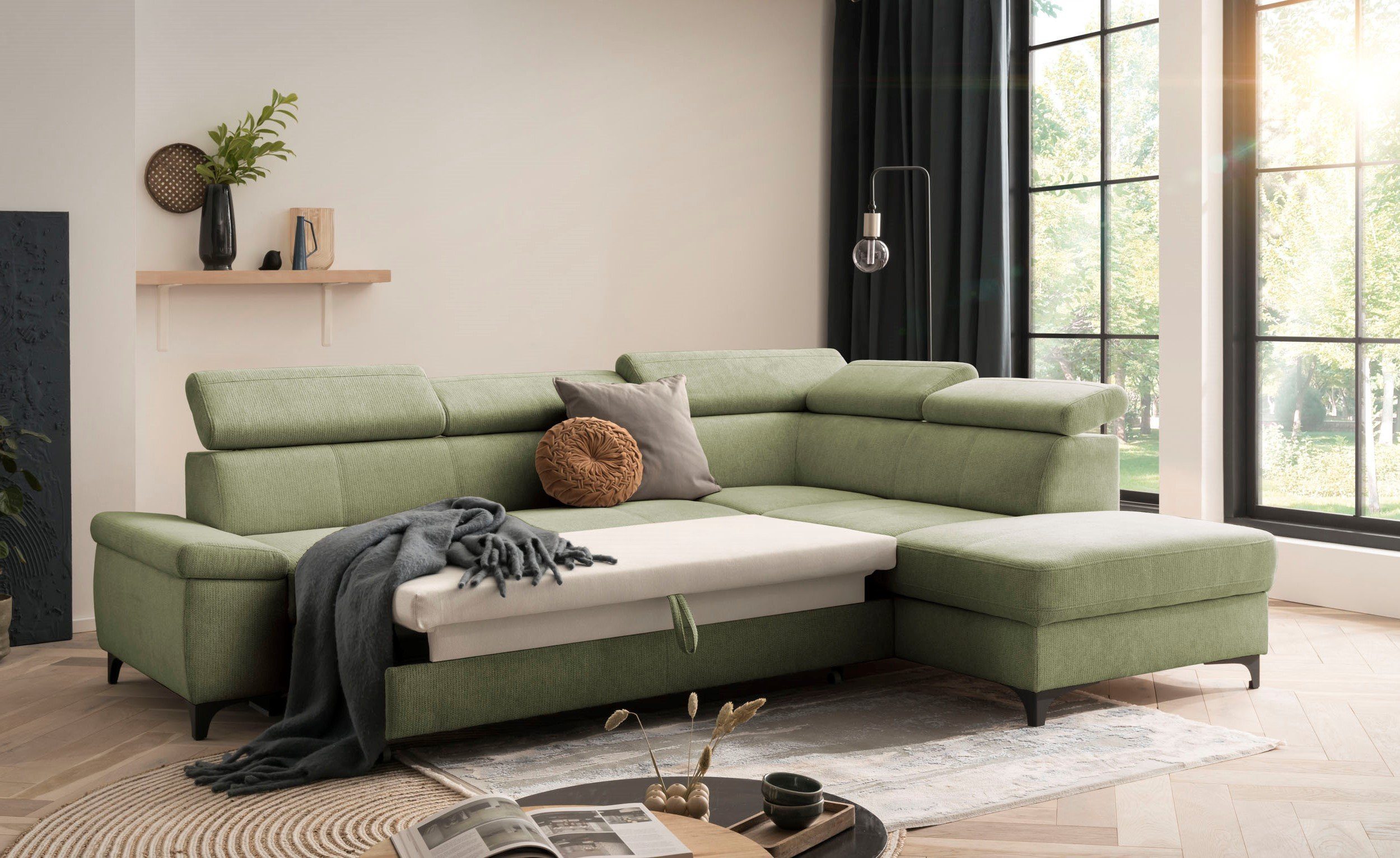 XDREAM Ecksofa Samos, mit Schlaffunktion, Bettkasten günstig online kaufen