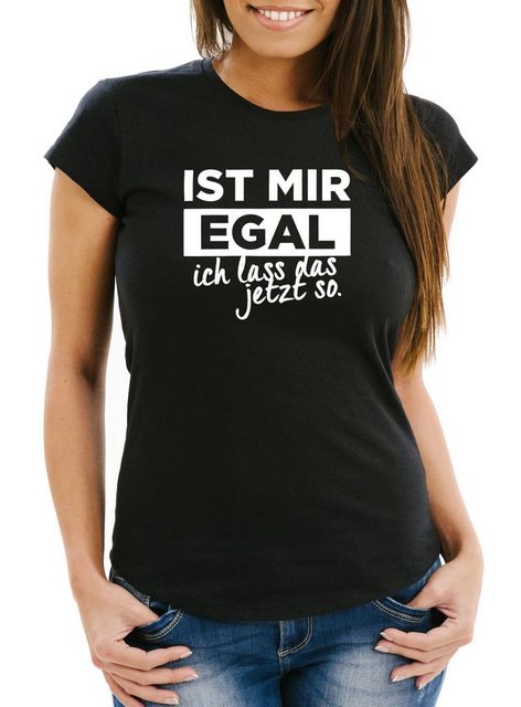 MoonWorks Print-Shirt Damen Spruch T-Shirt Ist mir Egal ich lass das jetzt günstig online kaufen