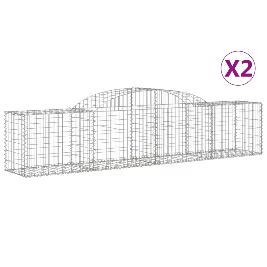 Vidaxl Gabionen Mit Hochbogen 2 Stk. 300x50x60/80 Cm Verzinktes Eisen günstig online kaufen