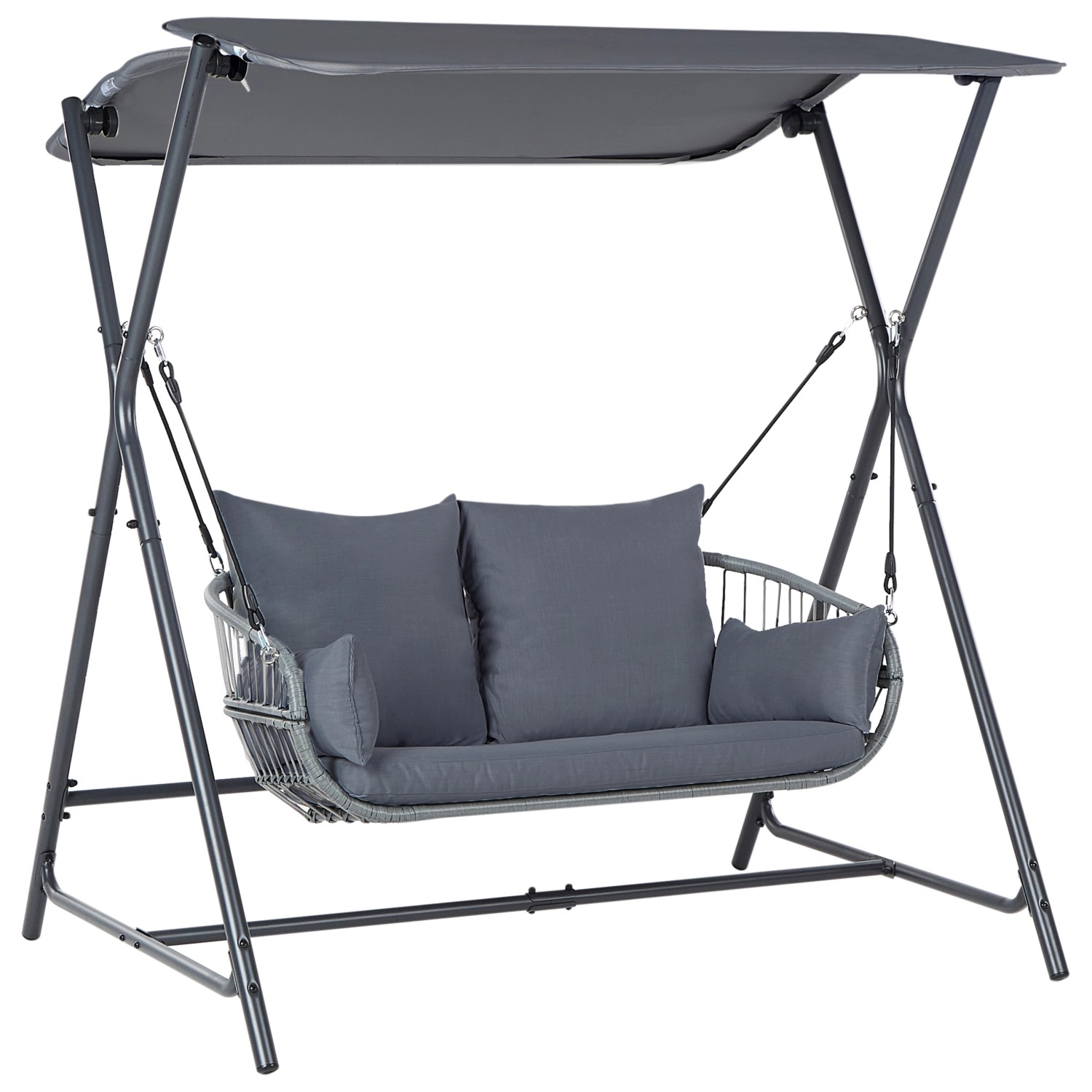 Beliani Gartenschaukel FIASTRA Dunkelgrau 140x170x202 günstig online kaufen