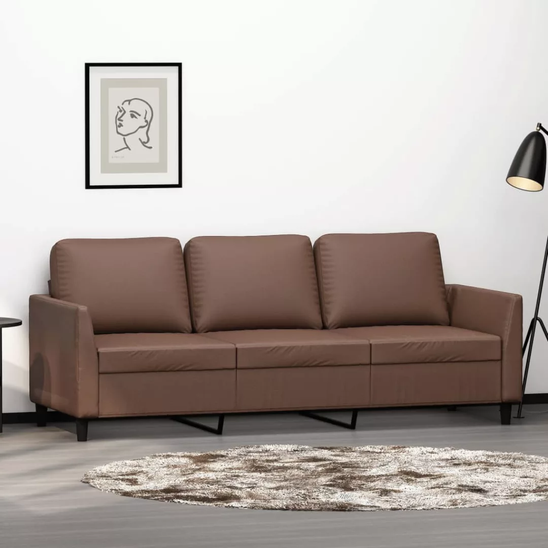 Vidaxl 3-sitzer-sofa Braun 180 Cm Kunstleder günstig online kaufen