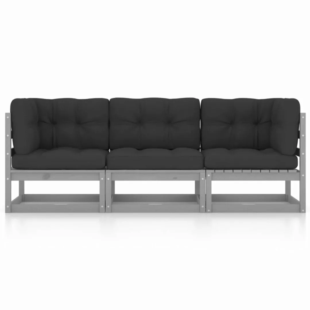 3-sitzer-gartensofa Mit Kissen Kiefer Massivholz günstig online kaufen