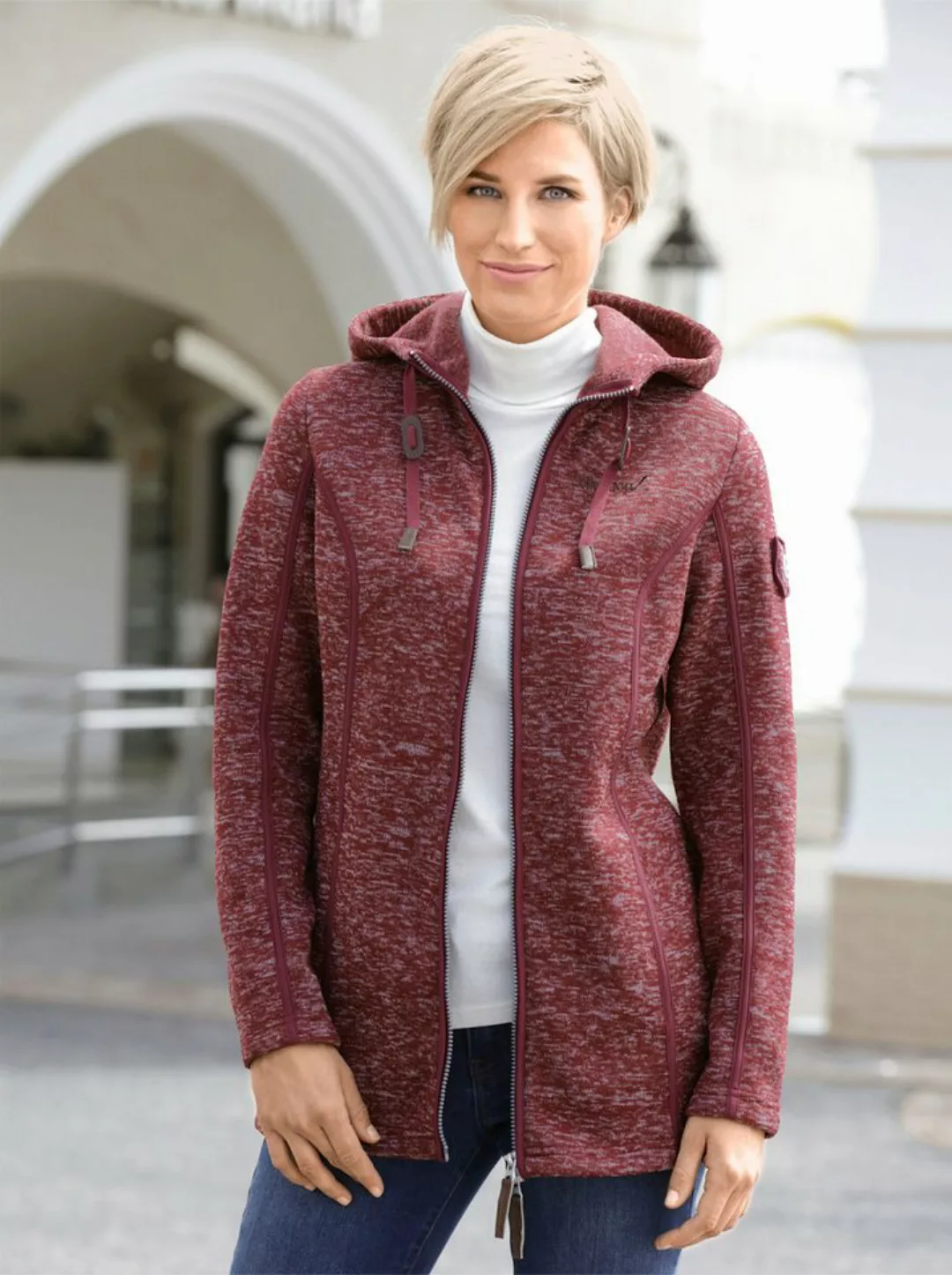 Casual Looks Kapuzenfleecejacke günstig online kaufen