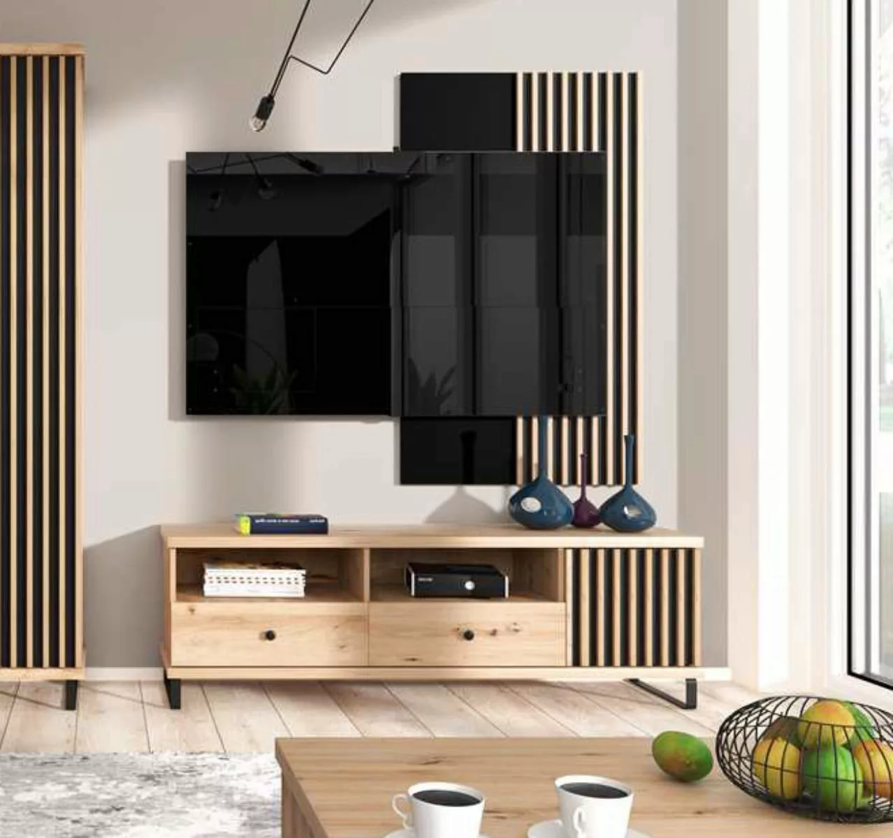 Compleo TV-Schrank BORDO, TV-Tisch, 2 Schubladen, Modern Wohnzimmer Dekorat günstig online kaufen