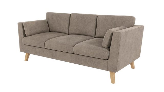 S-Style Möbel 3-Sitzer Sofa mit Holzfüßen im skandinavischen Stil Angeles, günstig online kaufen