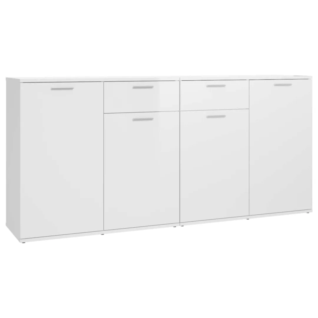 Sideboard Hochglanz-weiß 160x36x75 Cm Spanplatte günstig online kaufen