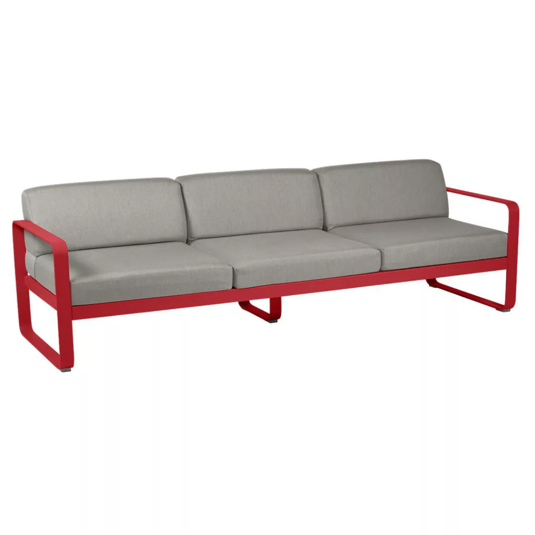 Bellevie 3-Sitzer Lounge-Sofa 67 Mohnrot B8 Taupegrau günstig online kaufen