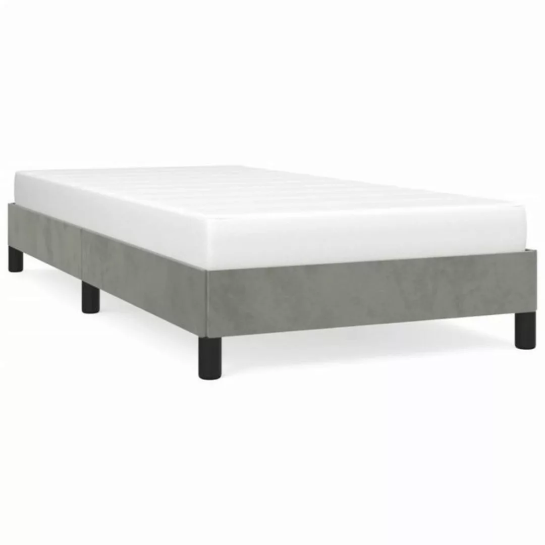 furnicato Bett Bettgestell Hellgrau 100x200 cm Samt günstig online kaufen