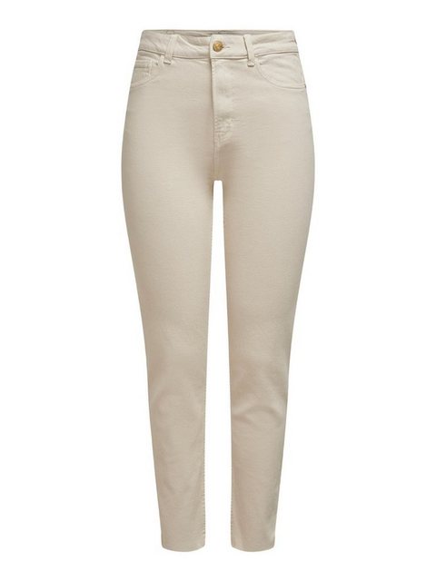 Only Damen Jeans ONLEMILY LIFE HW ST RAW CRPANK - Straight Fit - Beige - Ec günstig online kaufen