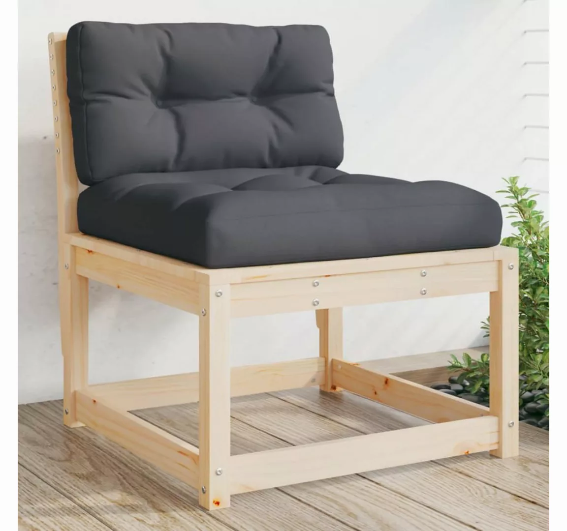 vidaXL Loungesofa Gartensofa mit Kissen Massivholz Kiefer günstig online kaufen