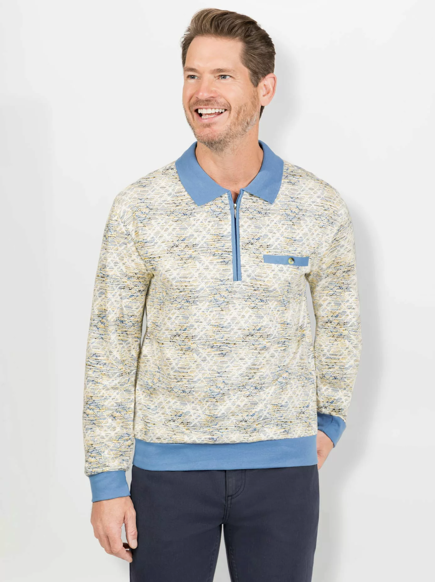 Marco Donati Poloshirt "Langarm-Poloshirt" günstig online kaufen