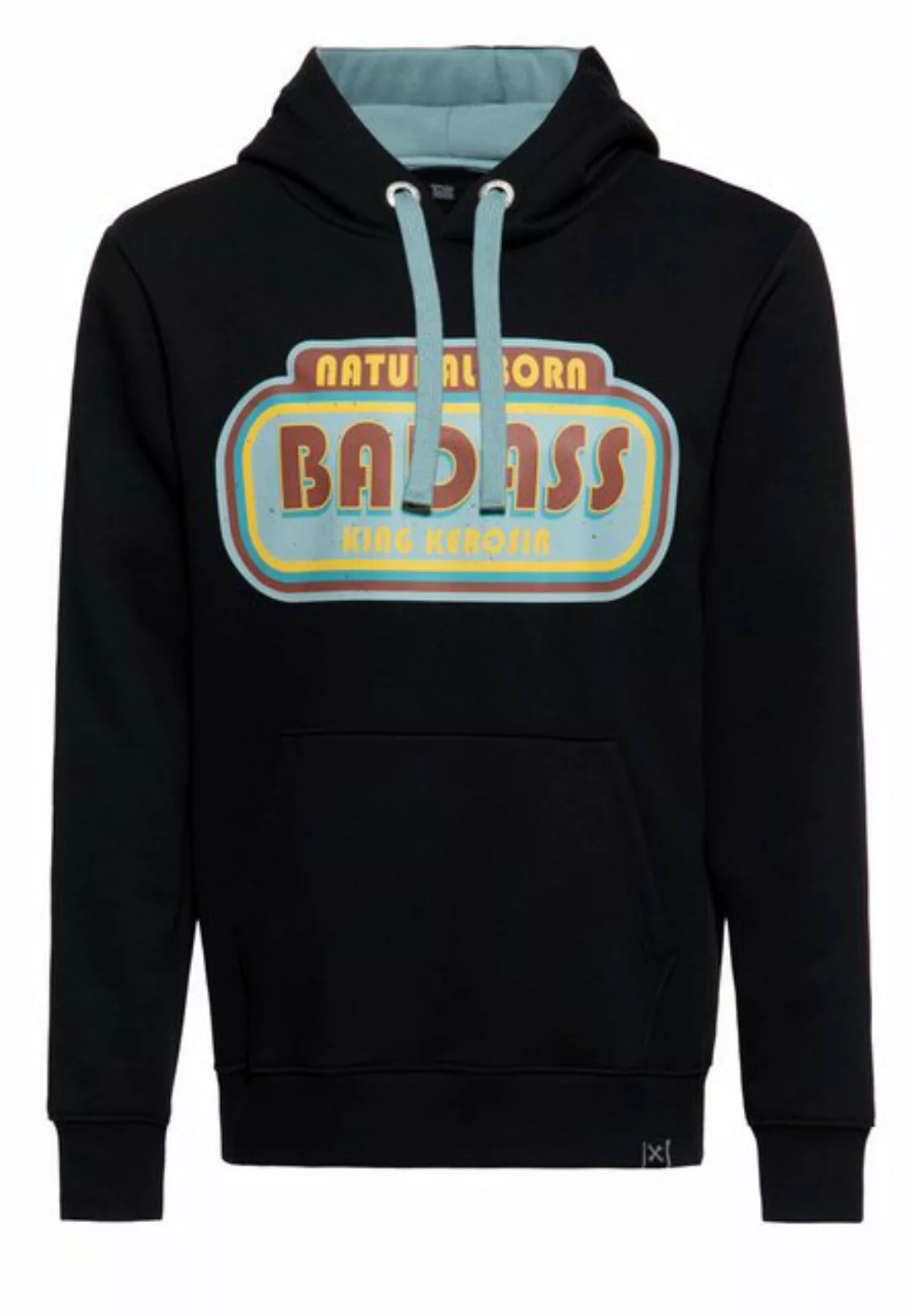 KingKerosin Kapuzenpullover Natural Born Badass mit Rückenprint günstig online kaufen