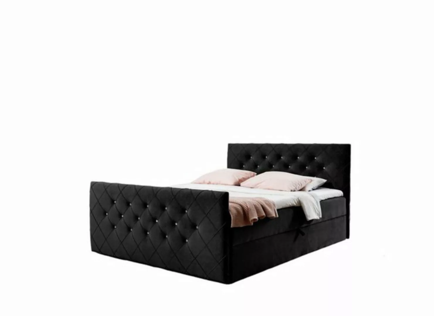 Fun Möbel Boxspringbett Schlafzimmerbett EIVOR Stoff Magic Velvet Überlänge günstig online kaufen