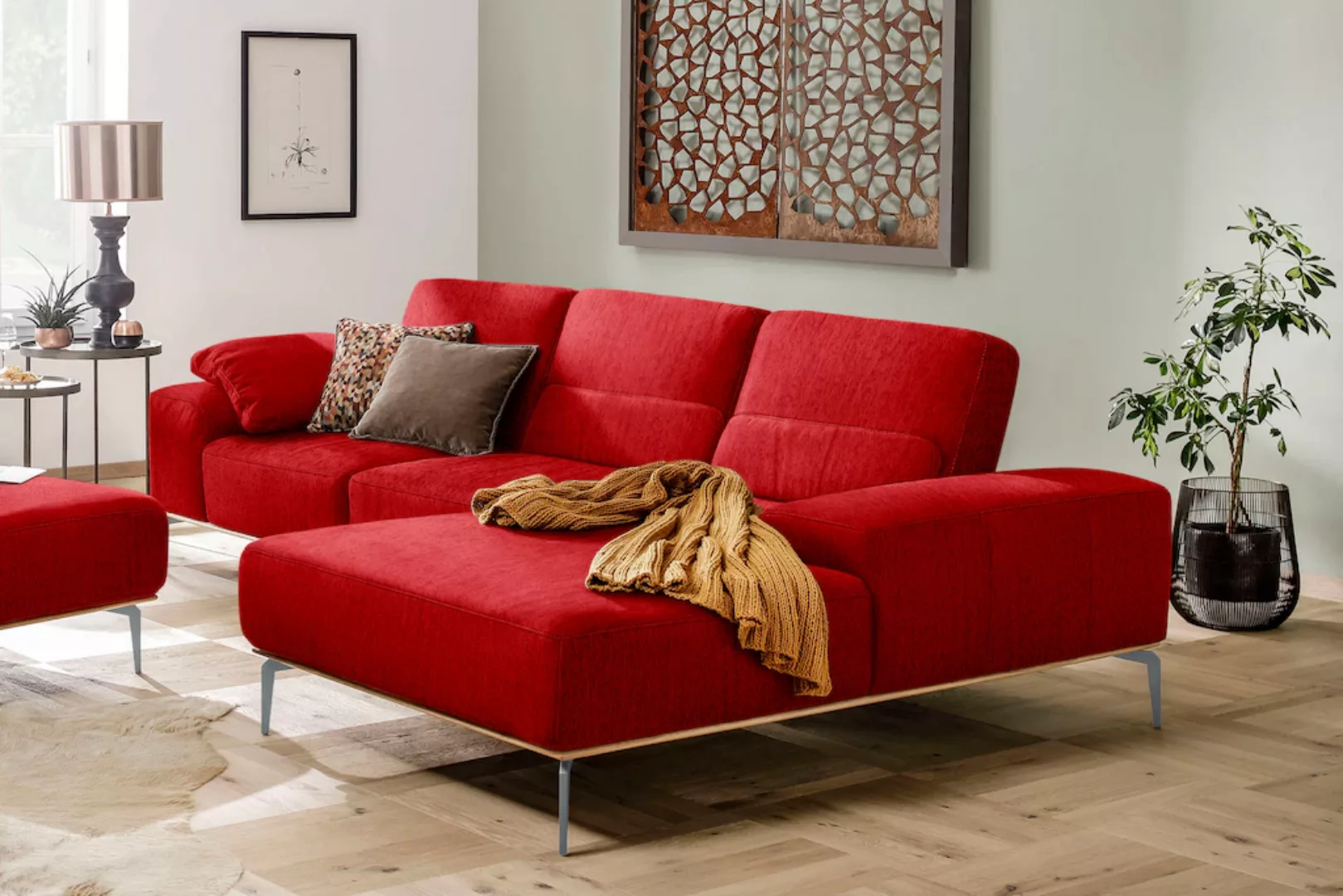 W.SCHILLIG Ecksofa "run", mit elegantem Holzsockel, Füße in Silber matt, Br günstig online kaufen