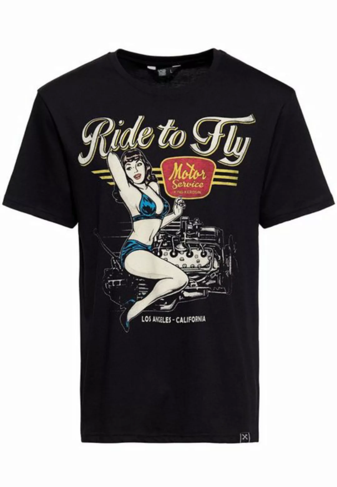 KingKerosin T-Shirt Ride to Fly (1-tlg) Pin Up Print günstig online kaufen