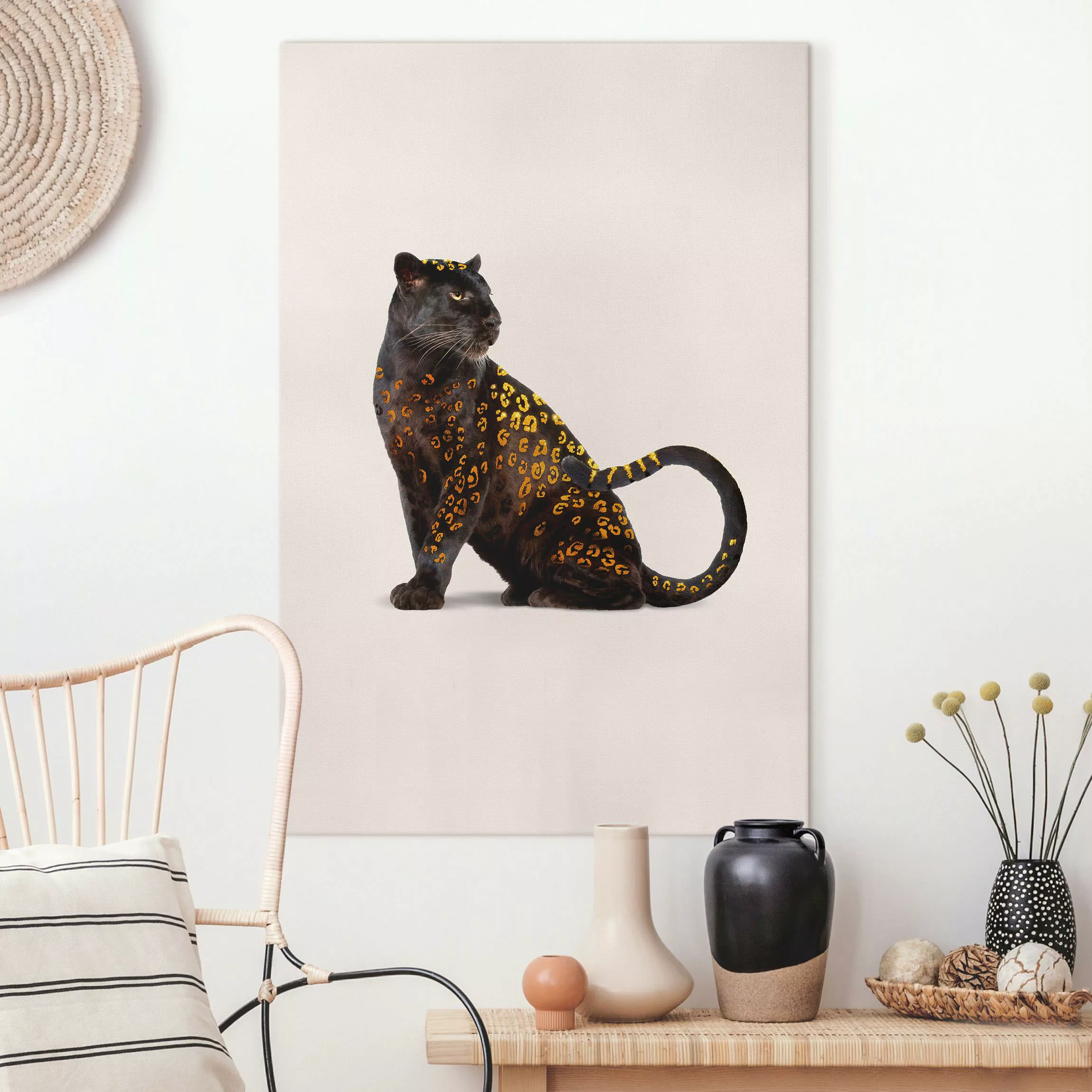 Leinwandbild Goldener Panther günstig online kaufen