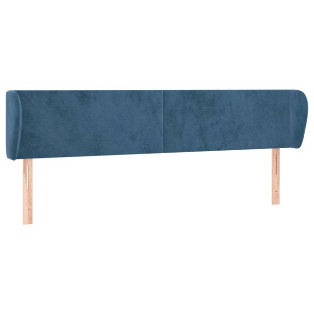 vidaXL Bett, Kopfteil mit Ohren Dunkelblau 183x23x78/88 cm Samt günstig online kaufen