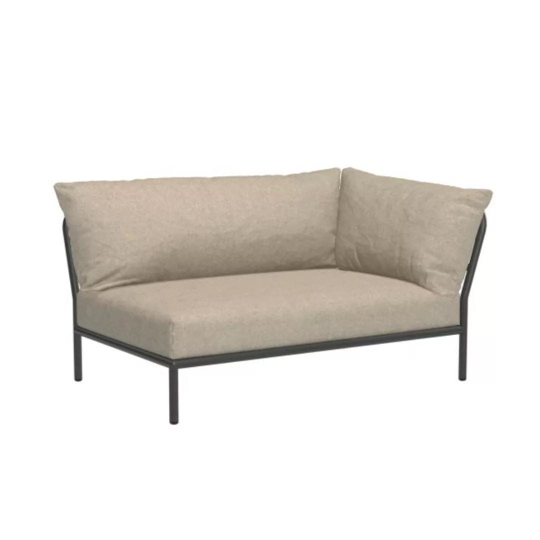 LEVEL2 Outdoor Sofa Lounge-Modul 2 Papyrus Dunkelgrau Rechts günstig online kaufen