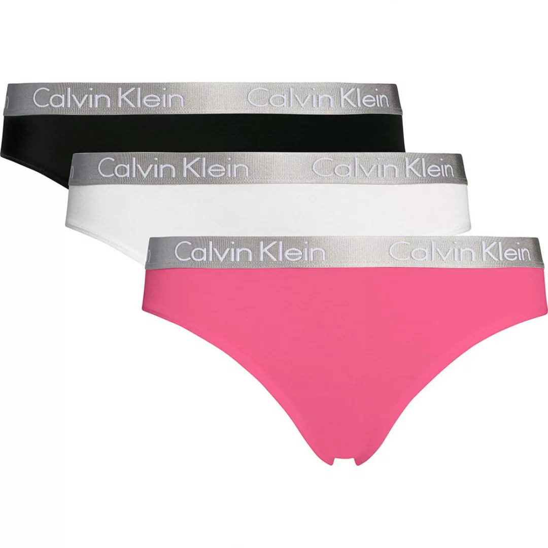 Calvin Klein – Radiant Core – 3er-Pack Bikinihosen in Schwarz, Weiß und Ros günstig online kaufen