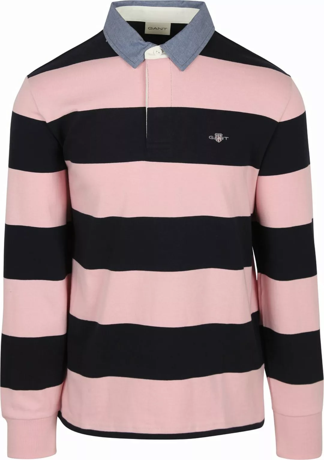 Gant Heavy Rugger Shield Poloshirt Streifen Navy Rosa - Größe 3XL günstig online kaufen