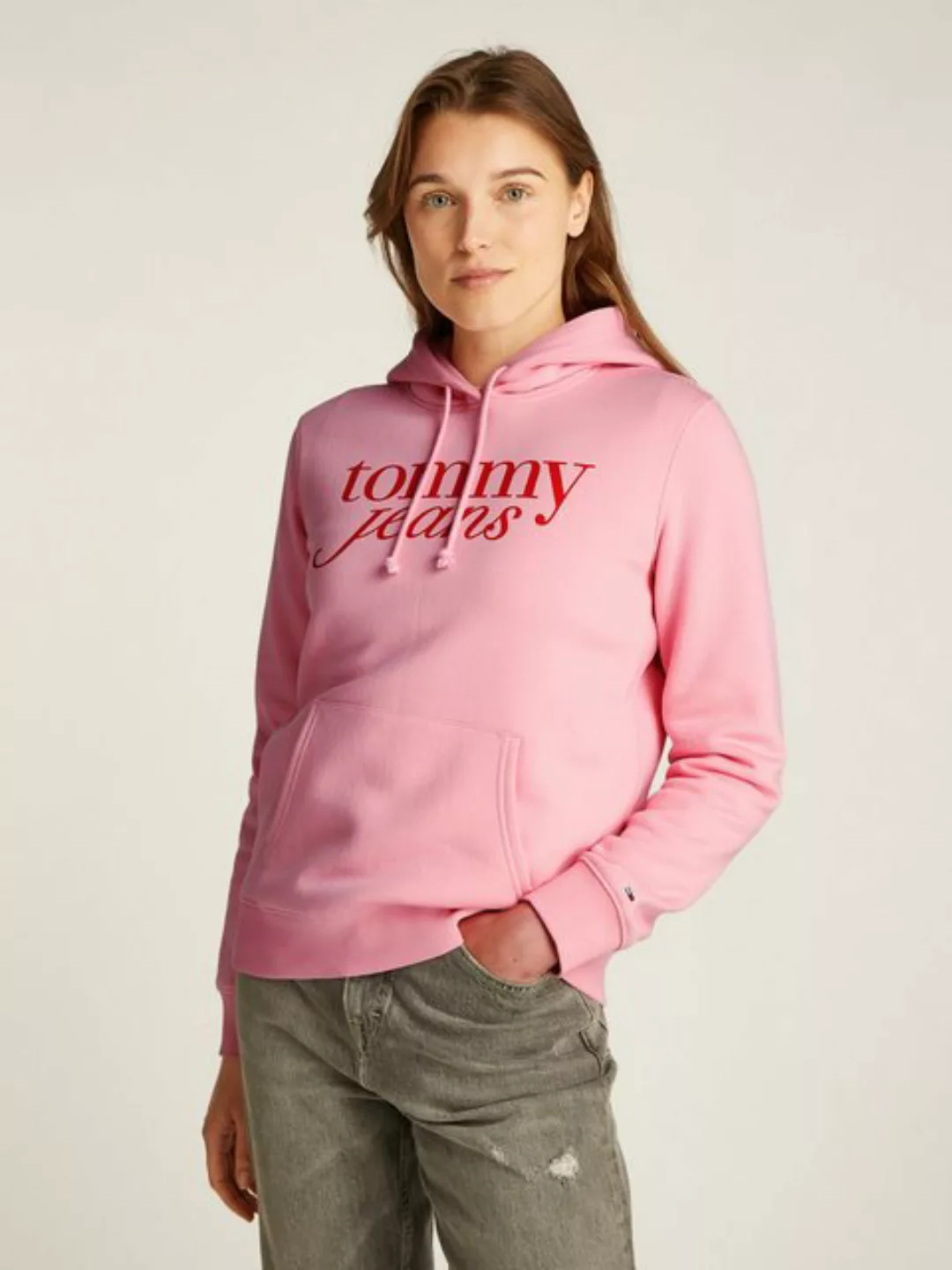 Tommy Jeans Hoodie "TJW REG ESS LOGO HOODIE EXT", mit Logodruck, Stickerei günstig online kaufen