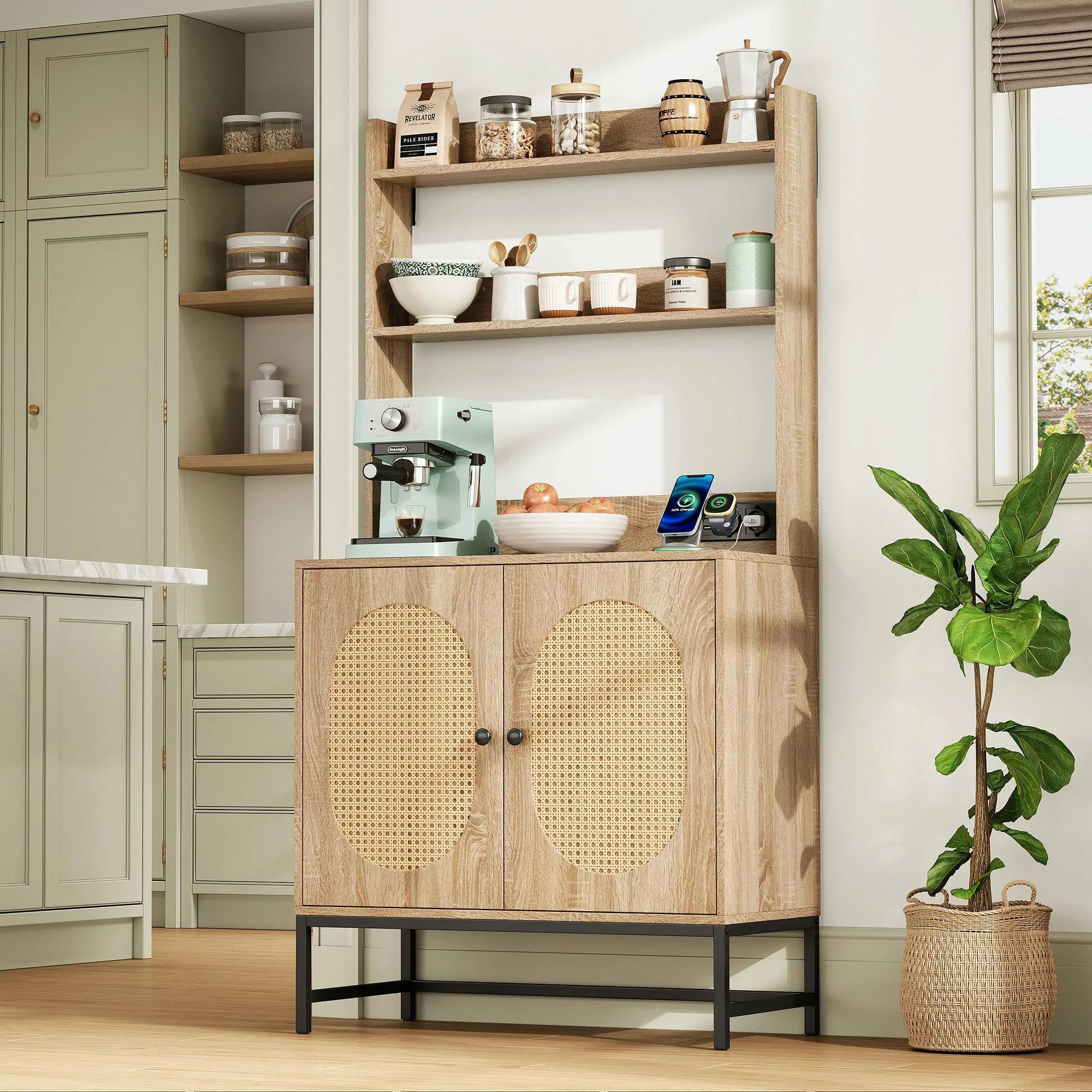 HAUSS SPOLE Sideboard Buffetschrank Rattan-Küchenschrank mit günstig online kaufen