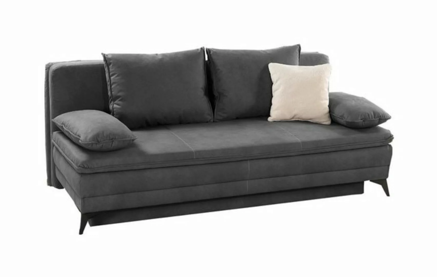 JOB Sofa Verwandlungssofa, LEYA, Grau, B 202 cm, T 105 cm günstig online kaufen