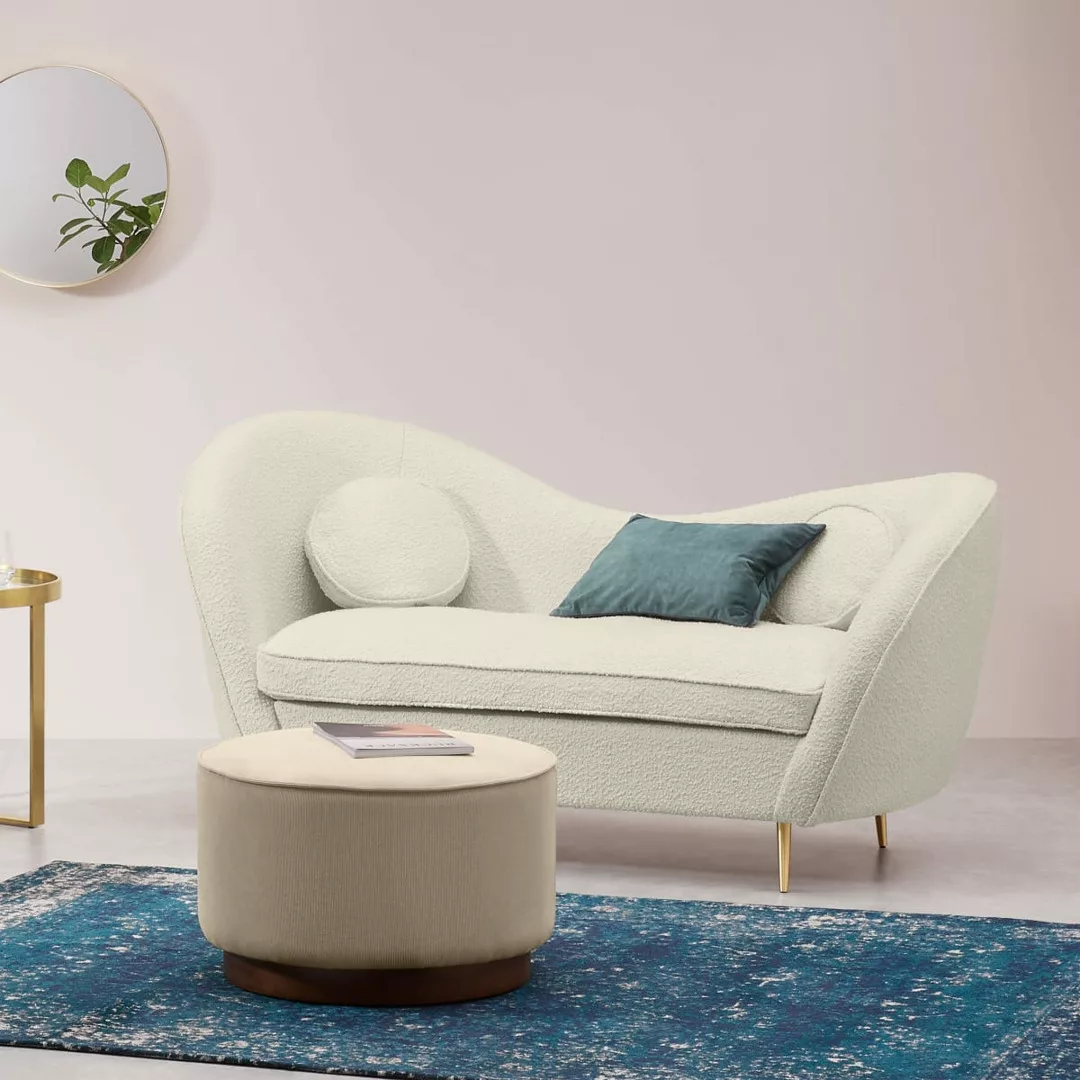 Kooper 2-Sitzer Sofa, Boucle in Weiss - MADE.com günstig online kaufen