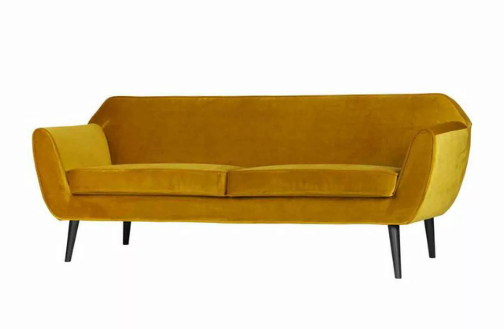 WOOOD Sofa Sofa Rocco Samt, 187cm Gelb günstig online kaufen