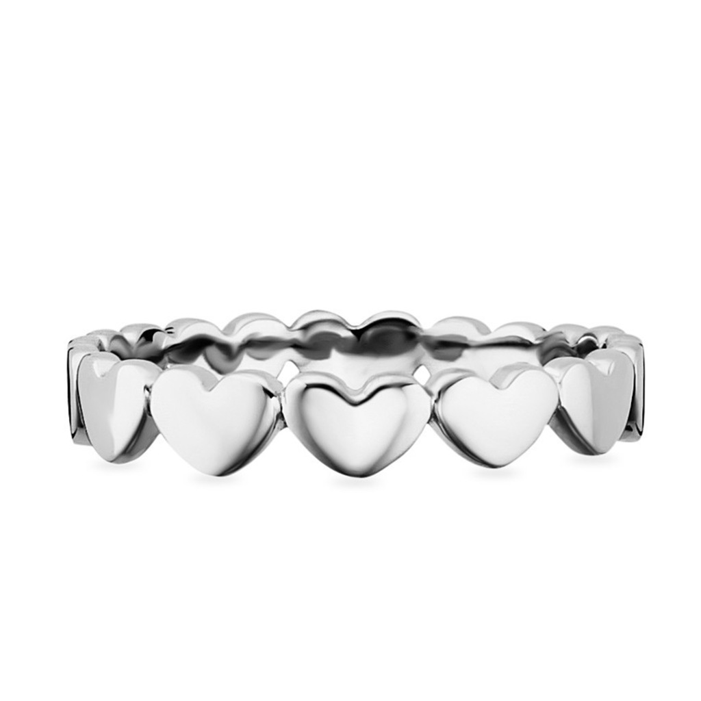 CAÏ Fingerring "925/- Sterling Silber rhodiniert Herzen" günstig online kaufen