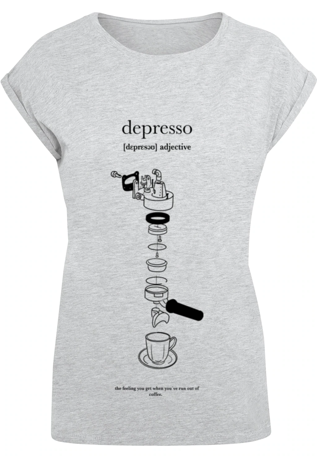 MisterTee T-Shirt "MisterTee Ladies Depresso Extended Shoulder Tee" günstig online kaufen