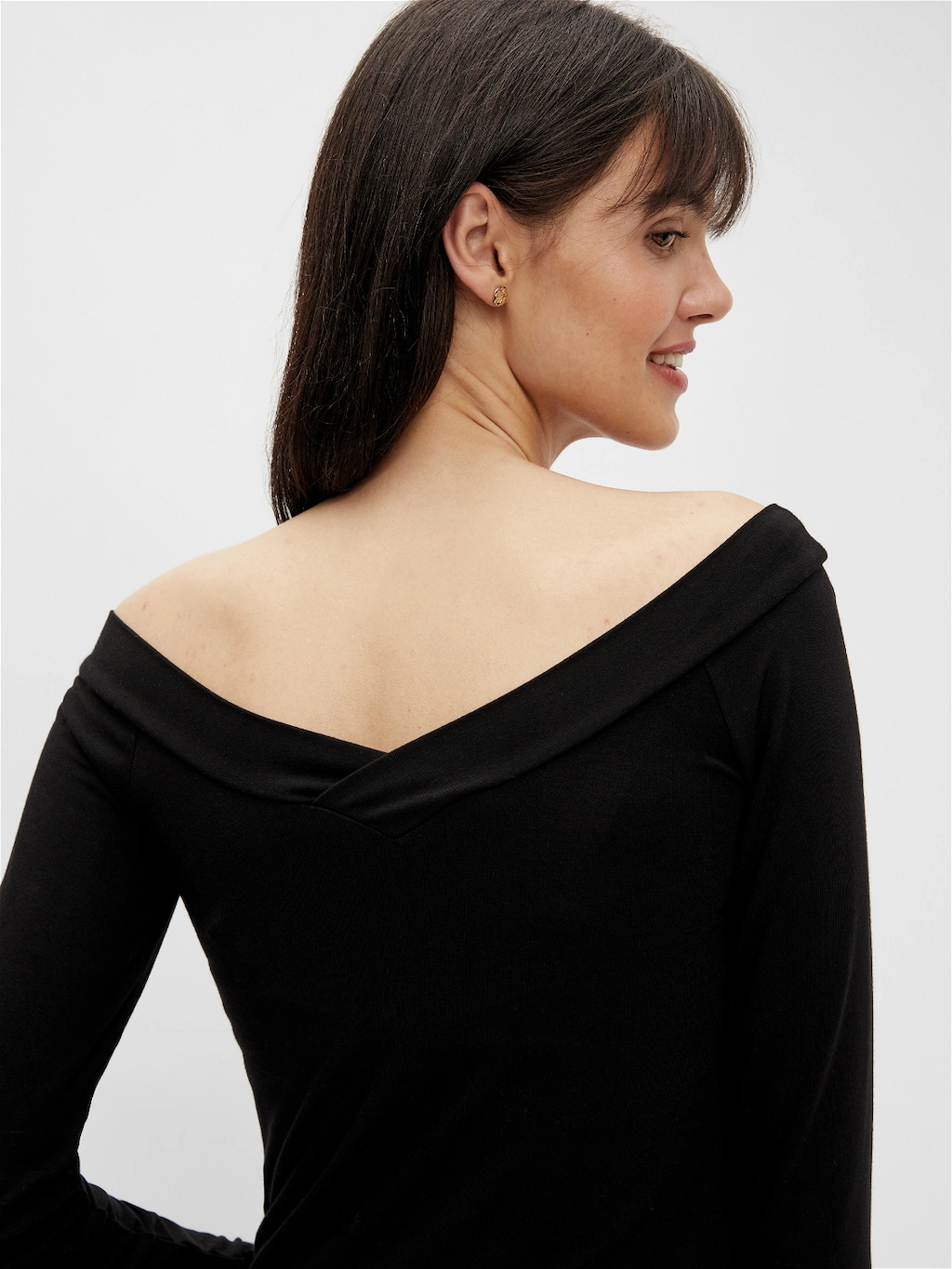 pieces Langarmshirt "PCMALIVA LS OFF SHOULDER V-NECK TOP NOOS" günstig online kaufen