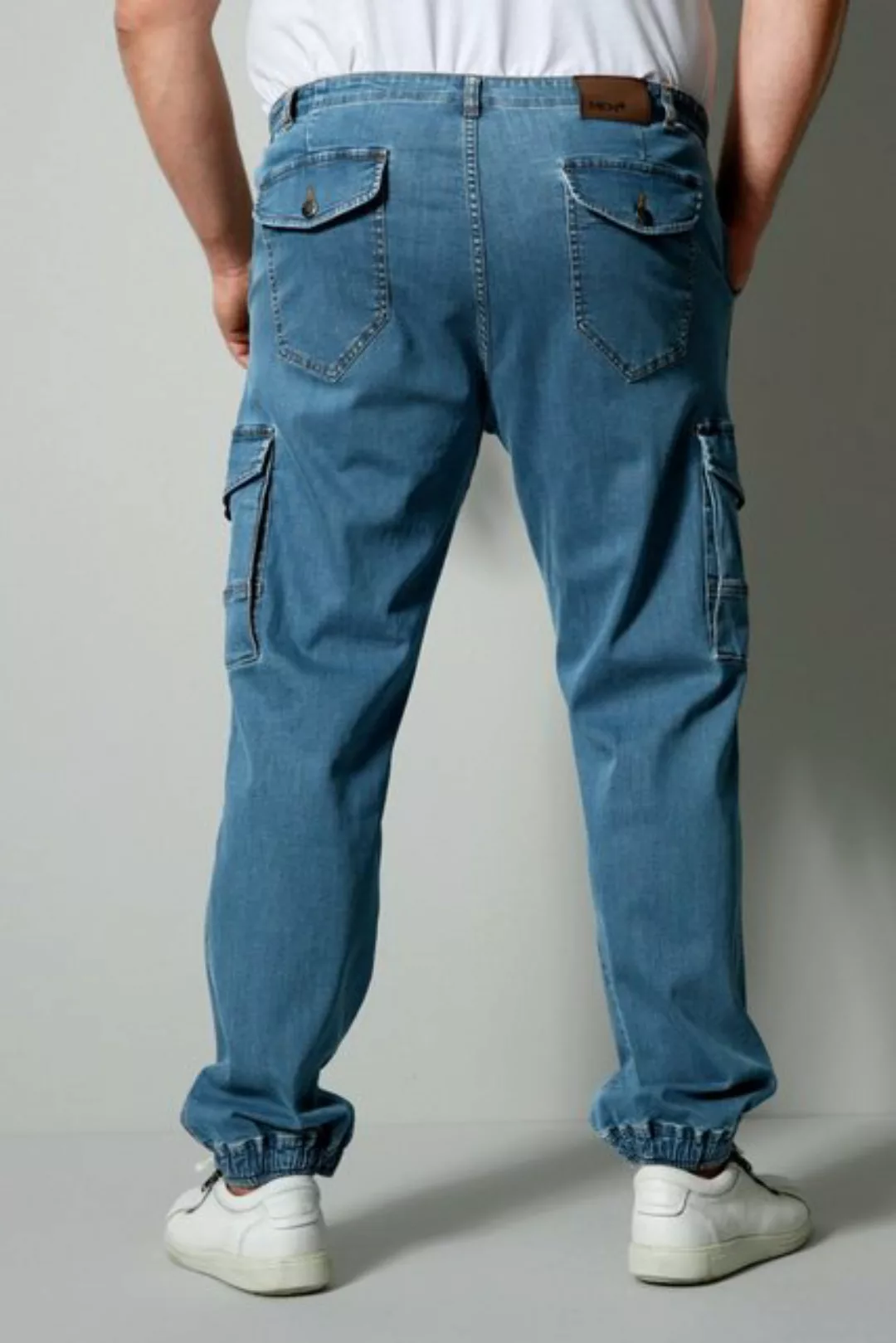 Men Plus 5-Pocket-Jeans Cargojeans Spezialschnitt mit seitlichem Dehnbund günstig online kaufen
