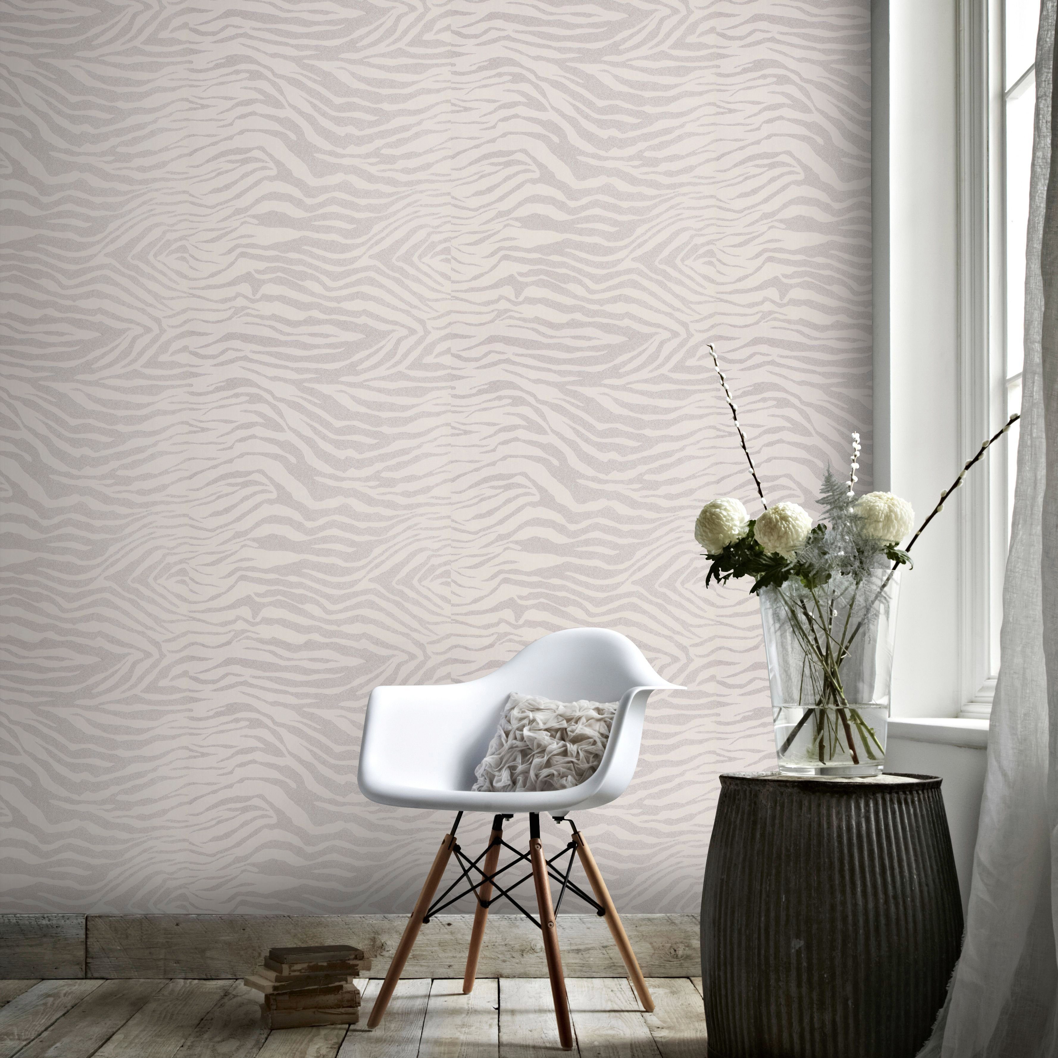 Superfresco Easy Vliestapete Zebradruck, Glitzermuster, (1 günstig online kaufen