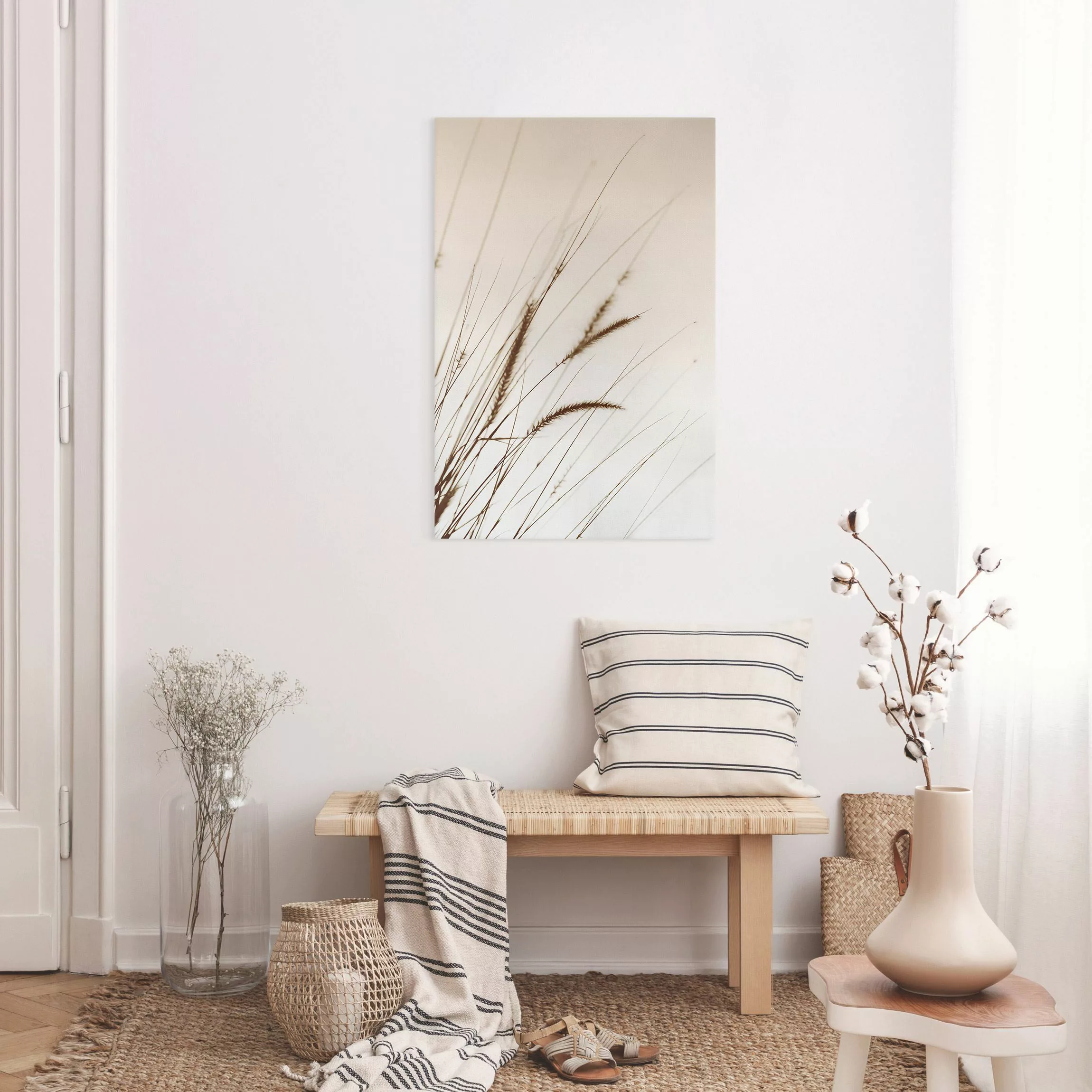 Leinwandbild Feldgrass in Sepia günstig online kaufen