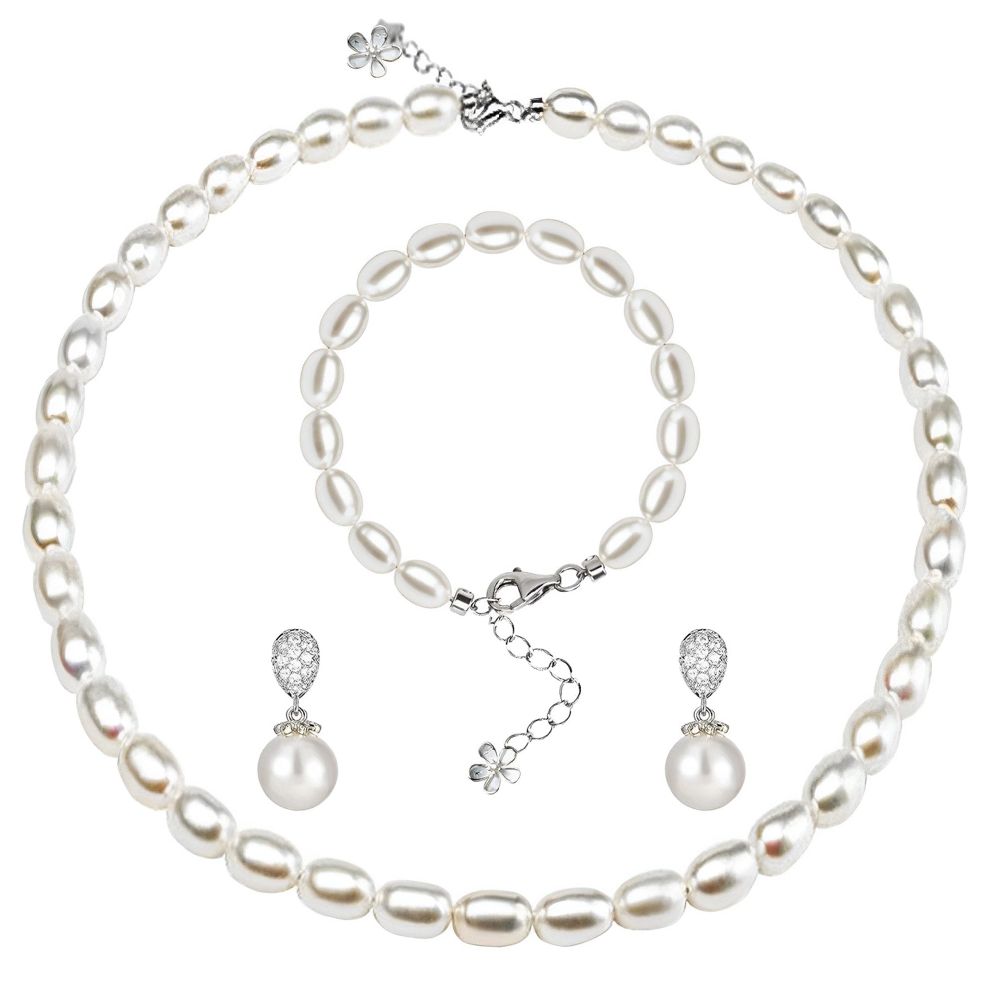 ibettertec Perlenketten-Set Perlenkette 8-9mm Süßwasserperlen Pearls günstig online kaufen
