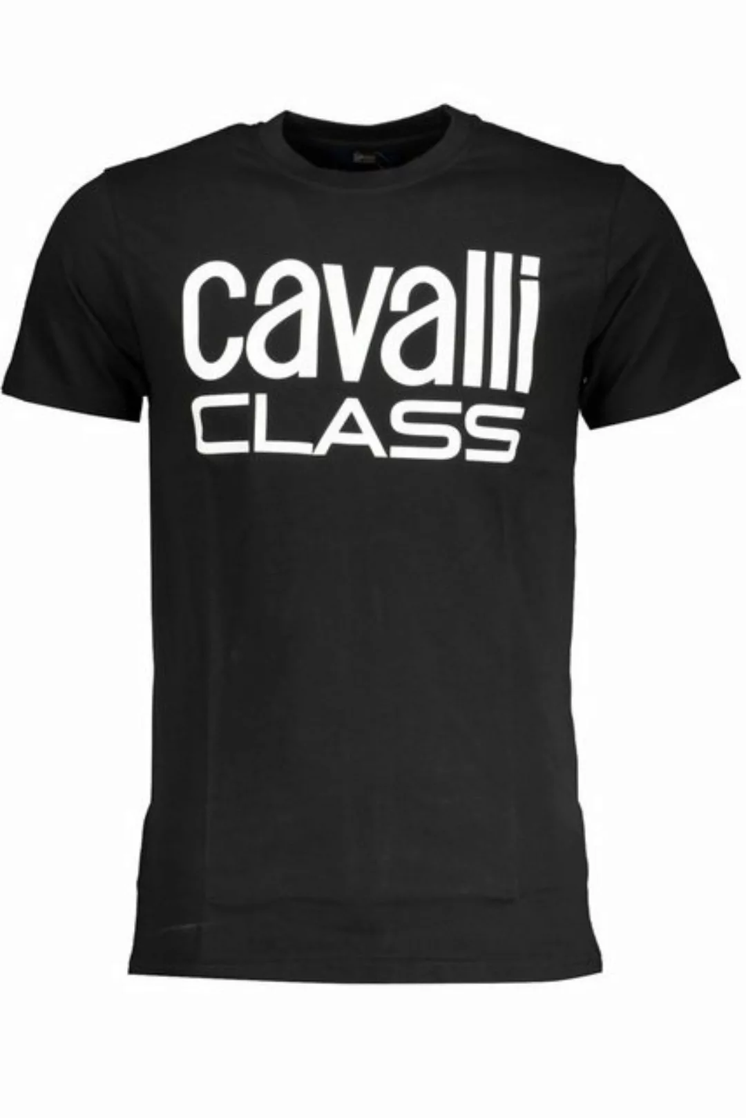 Cavalli Class T-Shirt Stilvolles Schwarzes Herren T-Shirt mit Logo-Druck günstig online kaufen