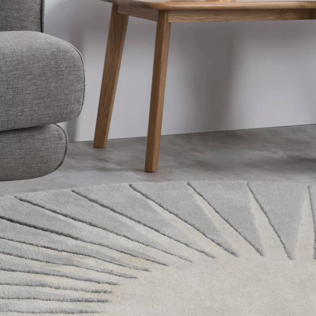 Vaserely runder Teppich (o 200 cm), Grau - MADE.com günstig online kaufen